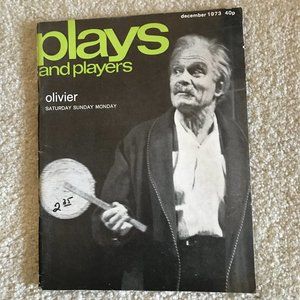 Plays and Players Magazine lawrence Olivier December 1973